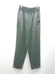 ◇ classical elf ウエストゴム テーパード サテン風 ポケット ギャザー パンツ サイズL ブラック レディース E  【1309040083394】