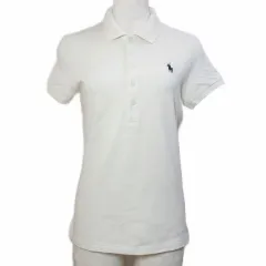 ラルフローレン RALPH LAUREN ポロシャツ 半袖 ポニー刺繡 ワンポイント M 白 ホワイト /X