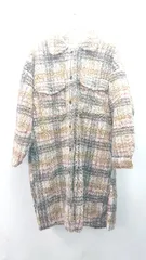◇ JEANASIS チェック柄 オーバーサイズ フロントボタン カジュアル 長袖 コート サイズF ブラウン レディース E  【1309040087040】