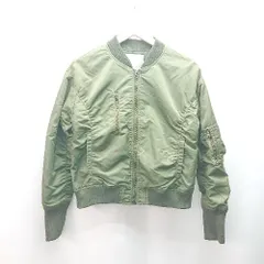 ◇ Andemiu ミリタリー ジップアップ カジュアル シンプル 長袖 ブルゾン サイズM カーキ レディース E  【1309040087033】のサムネイル