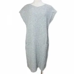 アンタイトル UNTITLED 美品 ワンピース ニットツイード ひざ丈 フレンチスリーブ 2 M相当 グレー系 /X