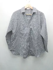 ◇ ◎ ●未使用● ViS ビス ギンガムチェック柄 Vネック おしゃれ 上品 長袖 シャツ サイズL ブラック レディース E  【1309040089440】