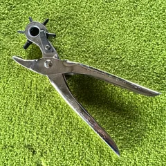 中古★回転式★レザー穴あけパンチ★ベルト穴あけ★全長220mm★レザークラフト★工具