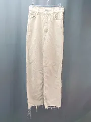 ◇ ZARA ザラ 裾切りっぱなし ダメージ加工 カジュアル シンプル デニムパンツ サイズ34 ブラウン レディース E  【1309040088986】