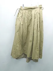 ◇ ◎ niko and … ニコアンド ウエストゴム 無地 カジュアル ロング フレア スカート サイズ3 グリーン レディース E  【1309040089495】