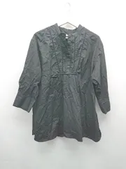 ◇ CLASSICAL ELF サイドスリット レース刺繍 シンプル 綺麗め 長袖 ブラウス サイズXL ブラック レディース E  【1309040091498】