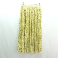◇ niko and … ニコアンド ウエストゴム 花柄 裏地あり 綺麗め ロング プリーツ スカート 表記なし イエロー レディース E  【1309040092082】