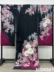 振袖 仮絵羽 こむさでもーど 舞台衣装 正絹 未仕立て品 八掛付きMOK810 