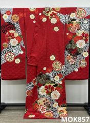 振袖 豪華 銀通し 刺繍 金彩 紋意匠 身丈159cm 撥水加工済 MO2942