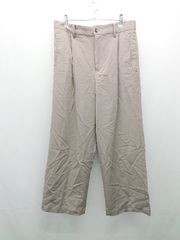 ◇ MONO-MART モノマート ワンタック センタープレス ファスナー ワイドパンツ サイズL ブラウン メンズ E 【1309040093379】