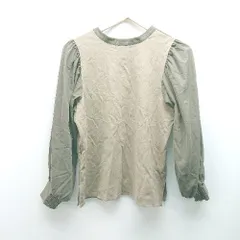 ◇ SENSE OF PLACE バイカラー クルーネック ストレッチ素材 長袖 カットソー サイズONE ベージュ ブラウン レディース E  【1309040093096】