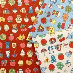 Favorite Retro School オックス生地  レトロ 昭和 懐かしい かわいい 入園 入学 スクールバッグ ハンドメイド 裁縫 手仕事 手作り 学校 布地 50cm単位