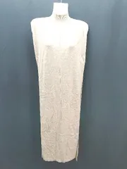 ◇ KOBE LETTUCE ハイネック サイドスリット 重ね着 ニット ロング ワンピース サイズM ライトブラウン レディース E  【1309040094581】