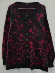 ヴィンテージ Y2K エスニック フラワー ウール100 カーディガン