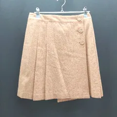 ◇ 組曲 フロントボタン 無地 大人カジュアル ミニ丈 フレア スカート サイズ1 オレンジ レディース E  【1309040096882】