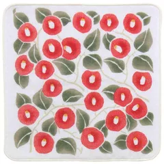 ハンカチ タオル ガーゼ メール便 送料無料 25cm 竹久夢二 ガーゼタオルハンカチ つばき アカ 日本製