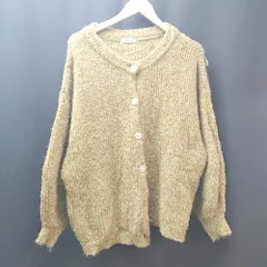 ◇ VANNIE U ヴァニーユー ケーブル 起毛 ストレッチ ボタン 秋冬物 長袖 カーディガン サイズF ブラウン レディース E  【1309040098855】