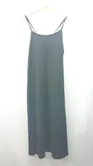 ◇ apres jour mignon ストレッチ スリット リボン ノースリーブ ロング丈 ワンピース サイズLL ブラック レディース E  【1309040098831】