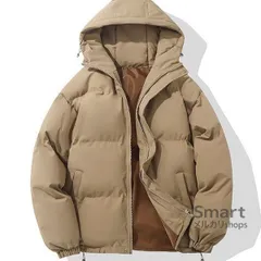 メンズ 中綿ジャケット フード付き 無地 ゆったり 厚手 防寒 冬 カップルコーデ M260105-10