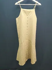 ◇ natural couture 肩調節 ストレッチ シンプル ノースリーブ ひざ丈 ワンピース サイズF ブラウン レディース E  【1309040099906】