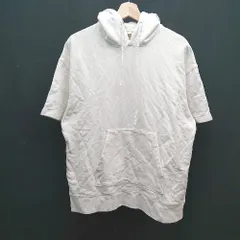 ◇ ZARA ザラ フード ストレッチ シンプル オシャレ カジュアル 無地 半袖 パーカー サイズM ホワイト レディース E  【1309040099678】