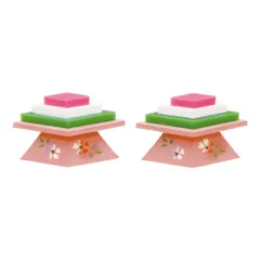 雛人形  雛飾り ピンク塗りひしもち 一対 コンパクト･マンションサイズ