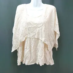 ◇ KBF URBAN RESEARCH リボン 薄手 透け感 シンプル 切り返し ノースリーブ ブラウス サイズONE ベージュ レディース E  【1309250002444】