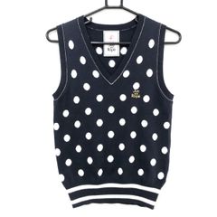 【美品】JUN&ROPE’ ジュンアンドロペ フード付きベスト ストレッチ 薄手 JUN&ROPÉ ジュンアンドロペ ドット柄 Vネック♡春秋 着れるベスト M