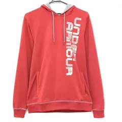 アンダーアーマー パーカー レッド×グレー フロントロゴプリント  メンズ MD ゴルフウェア UNDER ARMOUR
