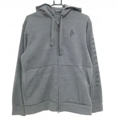 【美品】パーリーゲイツ ジップパーカー グレー 一部切替 パンチング穴 ブルゾン メンズ 6(XL) ゴルフウェア PEARLY GATES