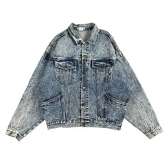 GUESS / ゲス 90's USA製 ヴィンテージ ケミカルウォッシュデニムジャケット 刻印ボタン Mサイズ