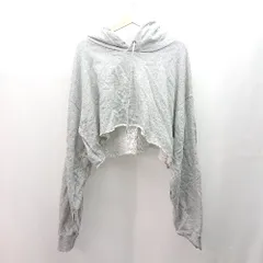 ◇ CROSS STITCH プルオーバー フードあり シンプル カジュアル 長袖 パーカー サイズLARGE グレー レディース E  【1309250016090】のサムネイル
