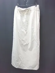 ◇ coen ウエストゴム 透け感あり 腰紐付き 両サイドポケット ロング ストレート スカート 表記なし ホワイト レディース E  【1309250015475】