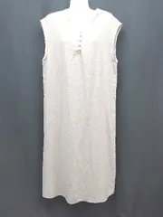 ◇ Linoluce スリーブレス バックスリット カジュアル かわいい ロング丈 ワンピース サイズL グレージュ レディース E  【1309250014775】