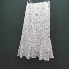◇ Vis バックスリット ウエストゴム 総レース かわいい ロング丈 フレア スカート サイズM ホワイト レディース E  【1309250013327】