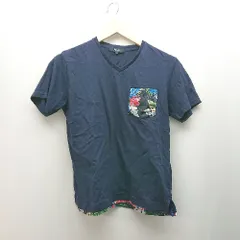 ◇ BEAMS HEART Vネック 胸ポケット 夏向け カジュアル 半袖 Tシャツ サイズS ネイビー レディース E  【1309250016199】