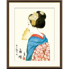 真作保証 竹久夢二 舞妓 美人画 木版画 額装 日本画 扇子 - メルカリ