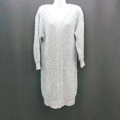 ◇ OPAQUE.CLIP オペークドットクリップ Vネック 生地厚手 ロング丈 ワンピース サイズ38/M グリーン系 レディース E  【1309250018964】