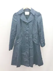 ◇ Feroux フェルゥ 生地薄手 花柄レース素材 ガーリー 長袖 コート サイズ2 ネイビー レディース E  【1309250018841】