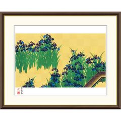 藤井行雄 高山植物画「ムシトリスミレ」No.477 額装 原画 フジイ工房