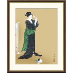 竹久夢二 長崎十二景 阿片窟 長春樓 ・額装・肉筆水彩画・印刷や写真