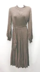 ◇ ◎ MAJESTICLEGON マジェスティックレゴン ニット生地 無地 大人 ロング丈 ワンピース サイズM ブラウン レディース E  【1309250019466】