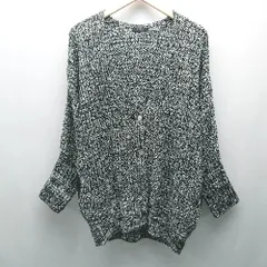 ◇ JEANASiS フロントボタン Vネック オーバーサイズ 長袖 カーディガン サイズFREE ブラック/ホワイト レディース E  【1309250026686】