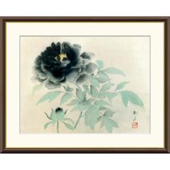 値下げ！富貴·繁栄、冬牡丹 水墨画 佐藤龍人 - メルカリ