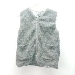 ◇ kutir クティール Vネック ボア ジップアップ シンプル 秋冬物 ノースリーブ ベスト サイズF グレー レディース E  【1309250025948】