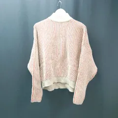 ◇ select MOCA セレクトモカ ストライプ柄 タートルネック もこもこ 長袖 ニット サイズF オレンジ レディース E  【1309250029489】