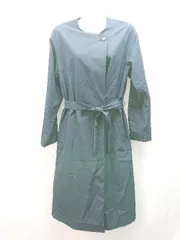 ◇ ◎ A day in the life フロントボタン ロング丈 バックスリット 無地 長袖 コート 表記なし ネイビー レディース E  【1309250029038】