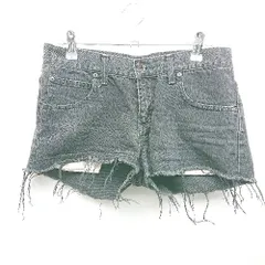 ◇ Lee リー カットオフ 無地 ウォッシュ加工 デニム ショートパンツ サイズM ブラック レディース E  【1309250029960】