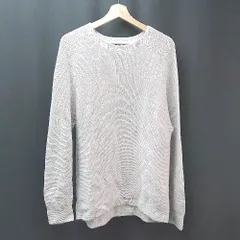 ◇ UNIQLO ユニクロ ラウンドネック 無地 薄手 シンプル 長袖 ニット サイズL グレー レディース E  【1309250031703】