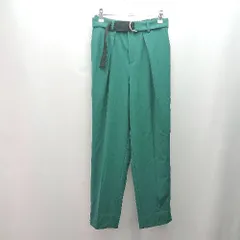 ◇ ◎ BROWNY STANDARD 無地 バックウエストゴム タック スラックス サイズL グリーン レディース E  【1309250031321】